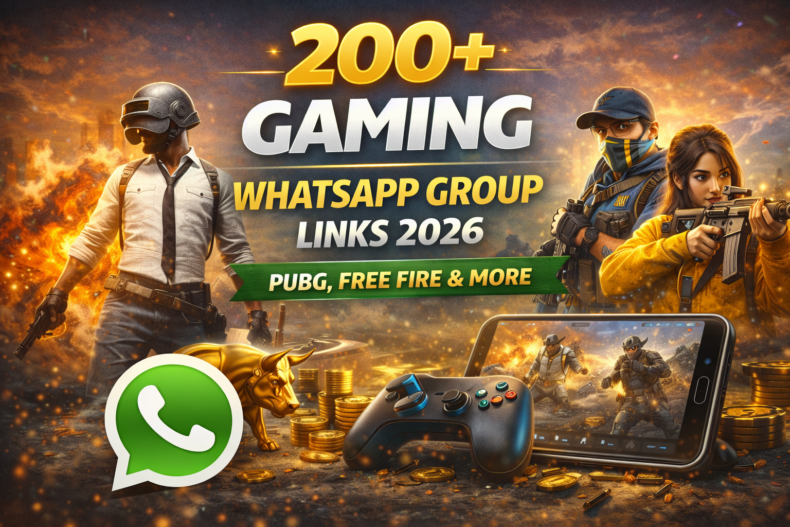 200+ Gaming WhatsApp Group Links 2026 — PUBG, Free Fire & More